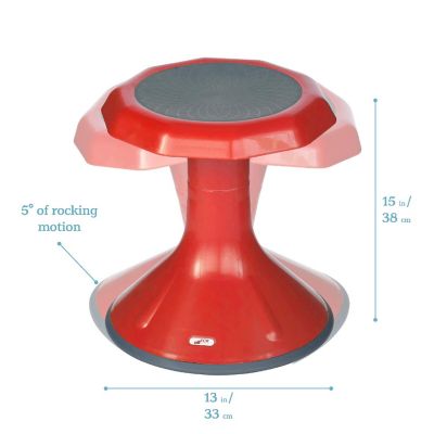 ECR4Kids ACE Active Core Engagement Wobble Stool, 15-Inch Seat Height, Red Image 1