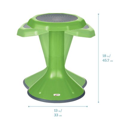 ECR4Kids ACE Active Core Engagement Wobble Stool, 18-Inch Seat Height, Flexible Seating, Grassy Green Image 1