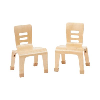ECR4Kids Bentwood Chair, 10in Seat Height - Stackable Seats, Natural, 2-Pack Image 1