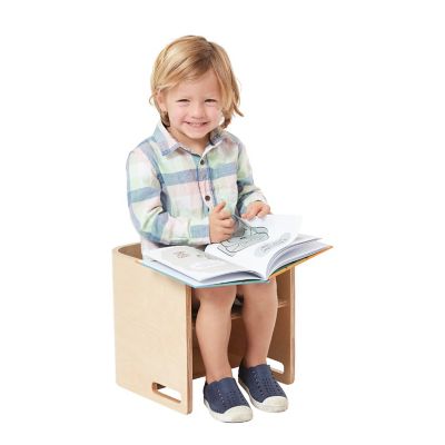 ECR4Kids Bentwood Multipurpose Cube Chair, Kids Furniture, Grey Image 1