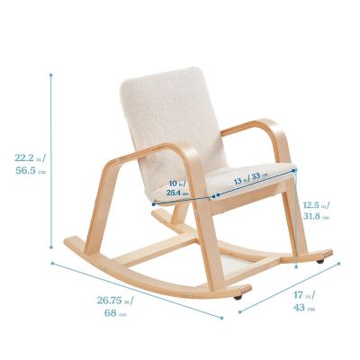 ECR4Kids Bentwood Rocking Chair with Cushion, Kids Furniture, Natural Image 1