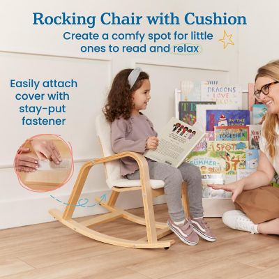ECR4Kids Bentwood Rocking Chair with Cushion, Kids Furniture, Natural Image 2