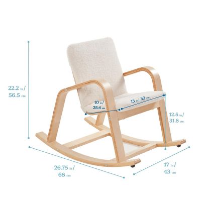 ECR4Kids Bentwood Rocking Chair with Cushion, Natural Image 1