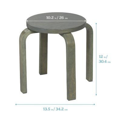 ECR4Kids Bentwood Stackable Stools, Grey Wash, 6-Piece Image 1