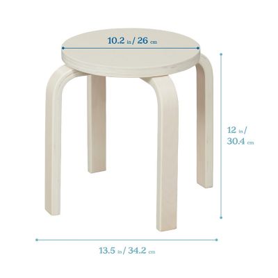 ECR4Kids Bentwood Stackable Stools, White Wash, 6-Piece Image 1