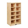 ECR4Kids Birch 10 Cubby Tray Cabinet with Assorted Bins Image 4