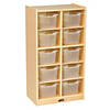 ECR4Kids Birch 10 Cubby Tray Cabinet with Clear Bins Image 1