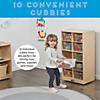 ECR4Kids Birch 10 Cubby Tray Cabinet with Clear Bins Image 2