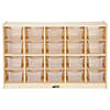 ECR4Kids Birch 20 Cubby Tray Cabinet with Clear Bins Image 2