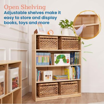 ECR4Kids Classic Bookcase, 48in, Adjustable Bookshelf, Natural Image 3