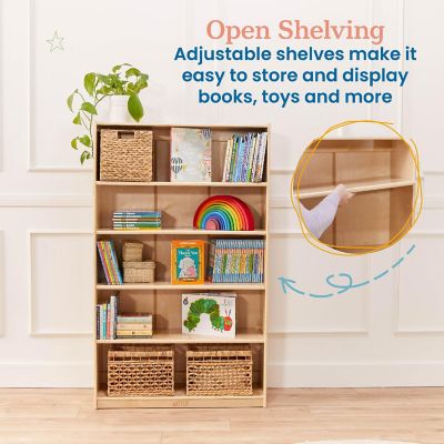 ECR4Kids Classic Bookcase, 60in, Natural Image 3