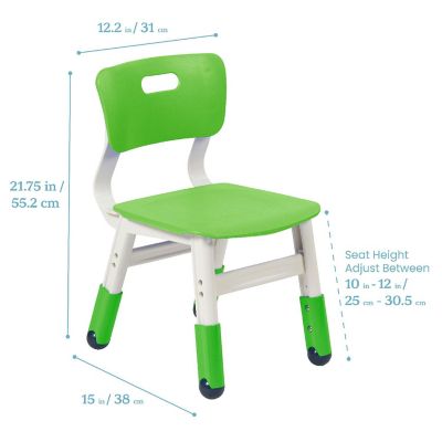 ECR4Kids Classroom Adjustable Chair, Flexible Seating, Grassy Green, 2-Pack Image 1
