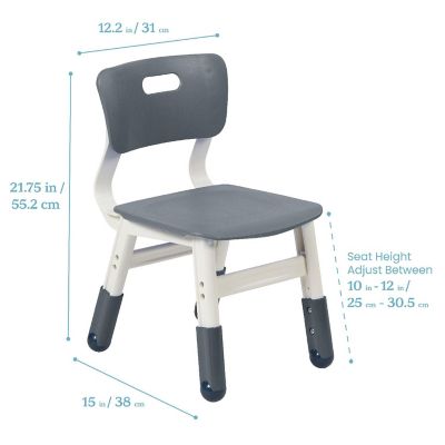 ECR4Kids Classroom Adjustable Chair, Flexible Seating, Grey, 2-Pack Image 1