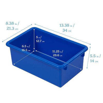 ECR4Kids Cubby Storage Bin with Lid, Blue, 10-Piece Image 1