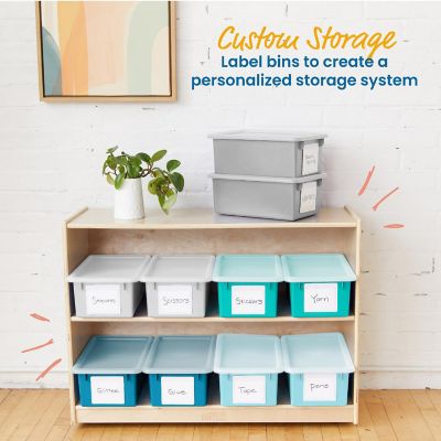 ECR4Kids Cubby Storage Bin with Lid, Multipurpose Organization, Contemporary, 10-Piece Image 3