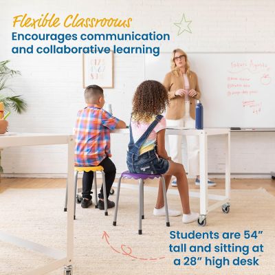 ECR4Kids Daisy Stackable Stool Set, Flexible Seating, Assorted, 8-Piece Image 3