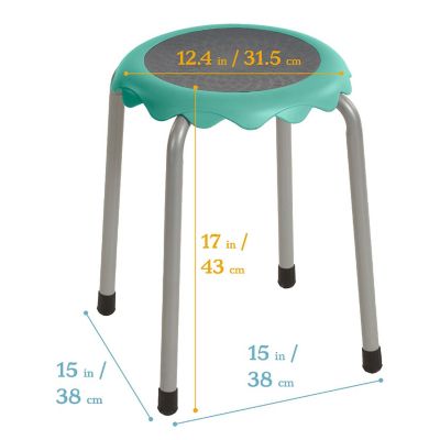 ECR4Kids Daisy Stackable Stool Set, Seafoam, 8-Piece Image 1