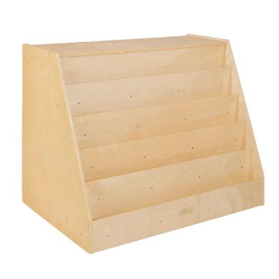 ECR4Kids Double-Sided Mobile Book Display with Storage, Natural Image 1