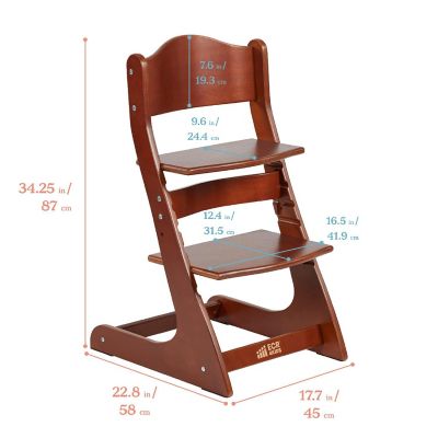 ECR4Kids Grows with Me Chair, Dark Walnut Image 1