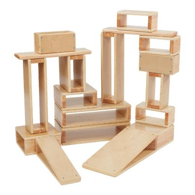 ECR4Kids Hollow Block Set, Natural, 18-Piece Image 1