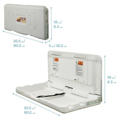 ECR4Kids Horizontal Diaper Changing Station, White Granite Image 1