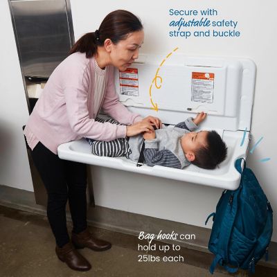ECR4Kids Horizontal Diaper Changing Station, White Granite Image 3