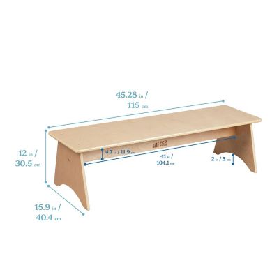 ECR4Kids Kiddo Bench, Natural Image 1