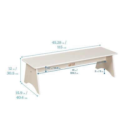ECR4Kids Kiddo Bench, White Wash Image 1