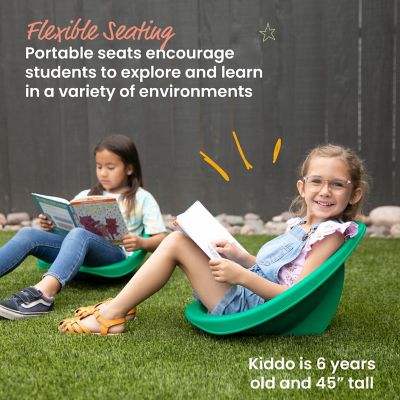 ECR4Kids Leaf Floor Seat, Emerald, 6-Piece Image 2