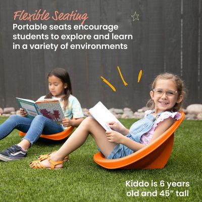 ECR4Kids Leaf Floor Seat, Orange, 6-Piece Image 2