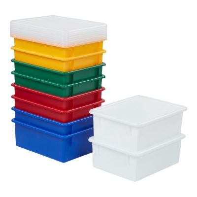 ECR4Kids Letter Size Deep Tray with Lid, Assorted, 10-Piece Image 1