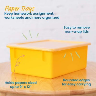 ECR4Kids Letter Size Deep Tray with Lid, Assorted, 10-Piece Image 2