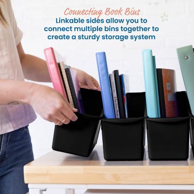 ECR4Kids Linking Book Bin, Black, 10-Piece Image 2