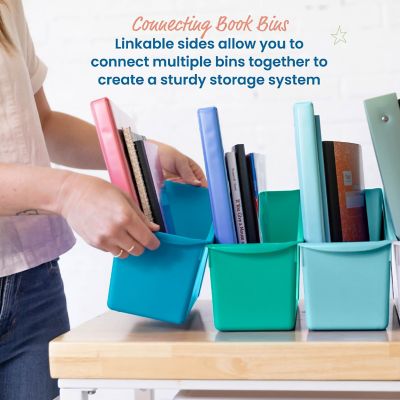 ECR4Kids Linking Book Bin, Interlocking Storage, Contemporary, 10-Piece Image 2