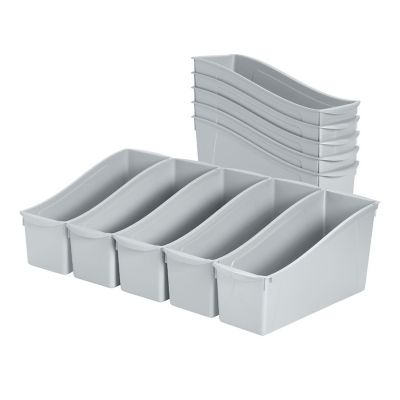 ECR4Kids Linking Book Bin, Light Grey, 10-Piece Image 1