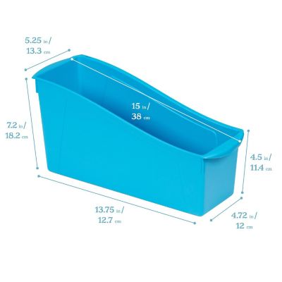 ECR4Kids Linking Book Bin, Neon Blue, 10-Piece Image 1
