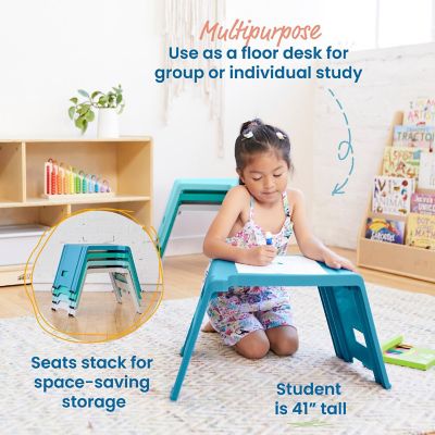 ECR4Kids Linking Stool Set, Contemporary, 4-Piece Image 3