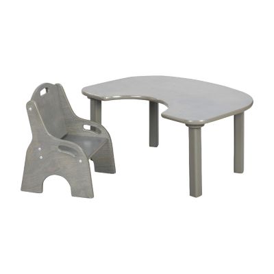ECR4Kids Little Learner Table and Chair Set, Grey Wash Image 1