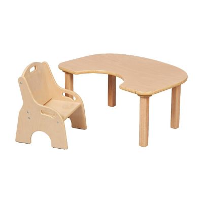 ECR4Kids Little Learner Table and Chair Set, Natural Image 1