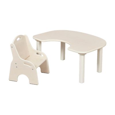 ECR4Kids Little Learner Table and Chair Set, White Wash Image 1