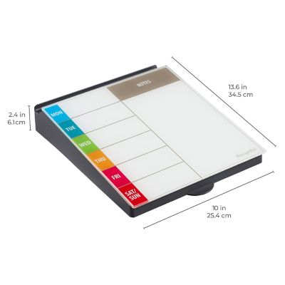 ECR4Kids MessageStor Dry-Erase Glass Board Memo Station, Assorted Image 1