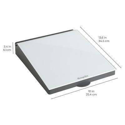 ECR4Kids MessageStor Dry-Erase Glass Board Memo Station, White Image 1