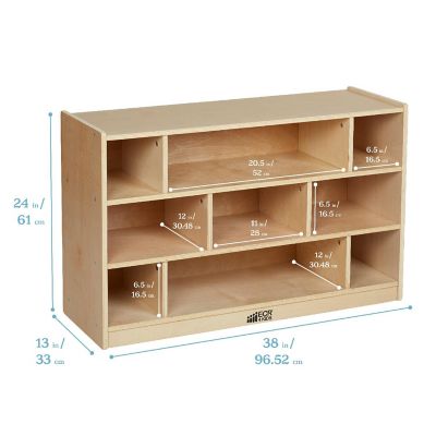 ECR4Kids Mobile Block Storage Cart, Medium, Natural Image 1