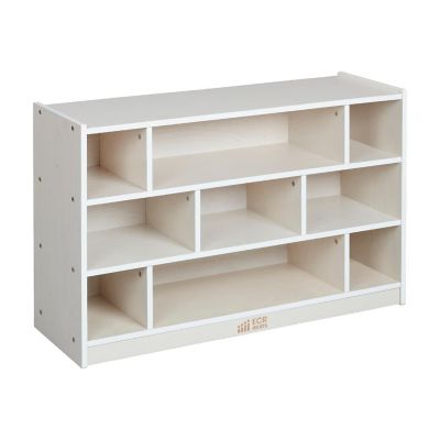 ECR4Kids Mobile Block Storage Cart, Medium, White Wash Image 1
