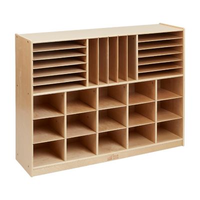 ECR4Kids Multi-Section Mobile Storage Cabinet, Classroom Furniture, Natural Image 1