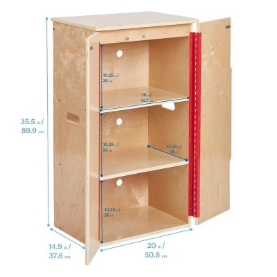 ECR4Kids Play Kitchen Refrigerator, Natural Image 1