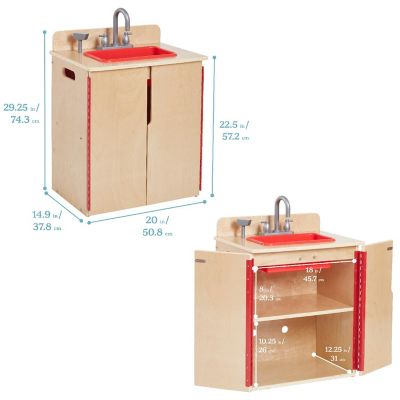 ECR4Kids Play Kitchen Sink, Natural Image 1