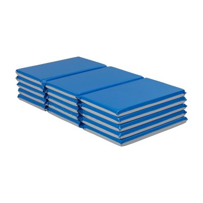 ECR4Kids Premium Folding Rest Mat, 3-Section, 1in, Blue/Grey, 5-Pack Image 1