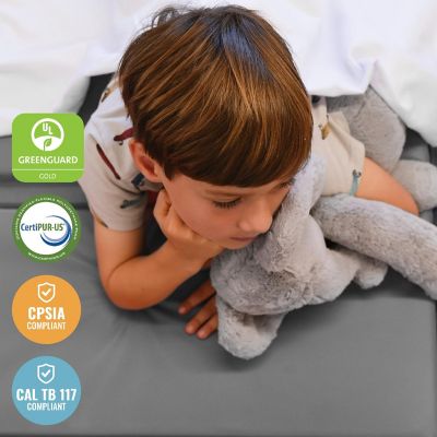 ECR4Kids Premium Folding Rest Mat, 3-Section, 1in, Blue/Grey, 5-Pack Image 3