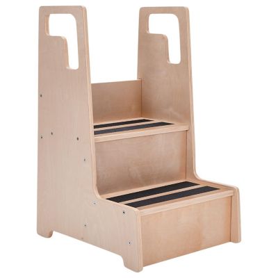 ECR4Kids Reach-Up Step Stool with Handles, Natural Image 1